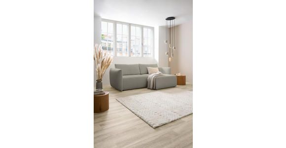 ECKSOFA Beige Jersey Rückenkissen, Bettkasten, Schlaffunktion, Rücken echt, Liegefläche im Originalstoff  - Beige/Schwarz, KONVENTIONELL, Kunststoff/Textil (238/148cm) - Carryhome