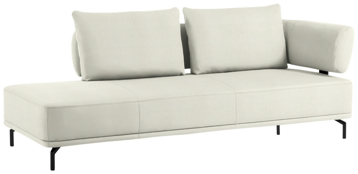 RÉCAMIERE in Flachgewebe Naturfarben  - Schwarz/Naturfarben, Design, Textil/Metall (227/89/101cm) - Dieter Knoll