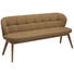 SITZBANK Kombination Echtleder/Stoff Kerneiche vollmassiv Beige, Eichefarben - Eichefarben/Beige, Design, Leder/Holz (55/84/57cm) - Valnatura