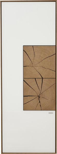 HÄNGEELEMENT Kerneiche vollmassiv Weiß, Eichefarben  - Eichefarben/Weiß, Design, Glas/Holz (50/137/39cm) - Valnatura