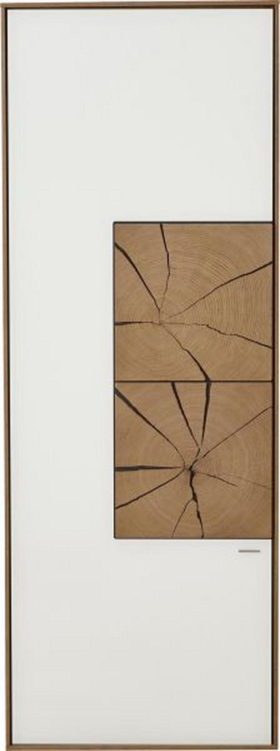 HÄNGEELEMENT Kerneiche vollmassiv Weiß, Eichefarben  - Eichefarben/Weiß, Design, Glas/Holz (50/137/39cm) - Valnatura