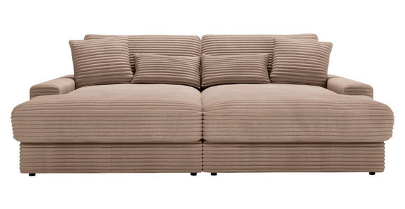 BIGSOFA  in Cord Hellbraun  - Hellbraun/Schwarz, MODERN, Kunststoff/Textil (230/85/190cm) - Carryhome