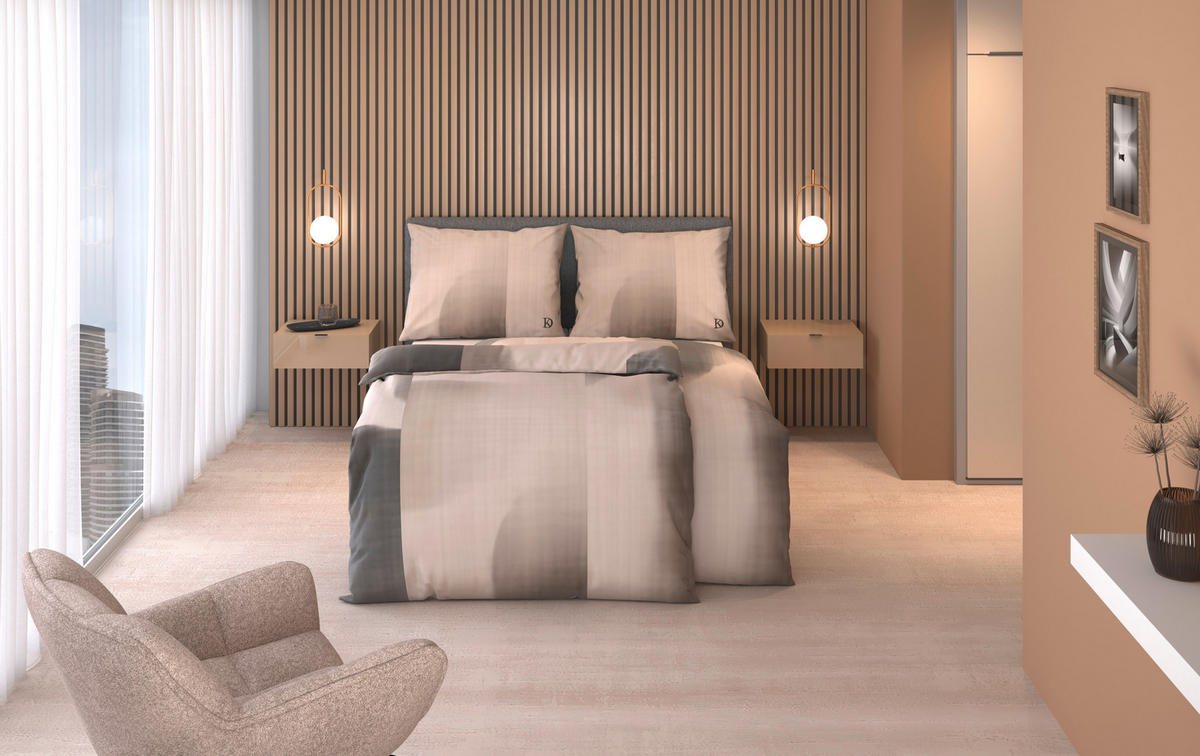 BETTWÄSCHE 2-teilig Satin 140/200 cm  - Grau, Design, Textil (140/200cm) - Dieter Knoll