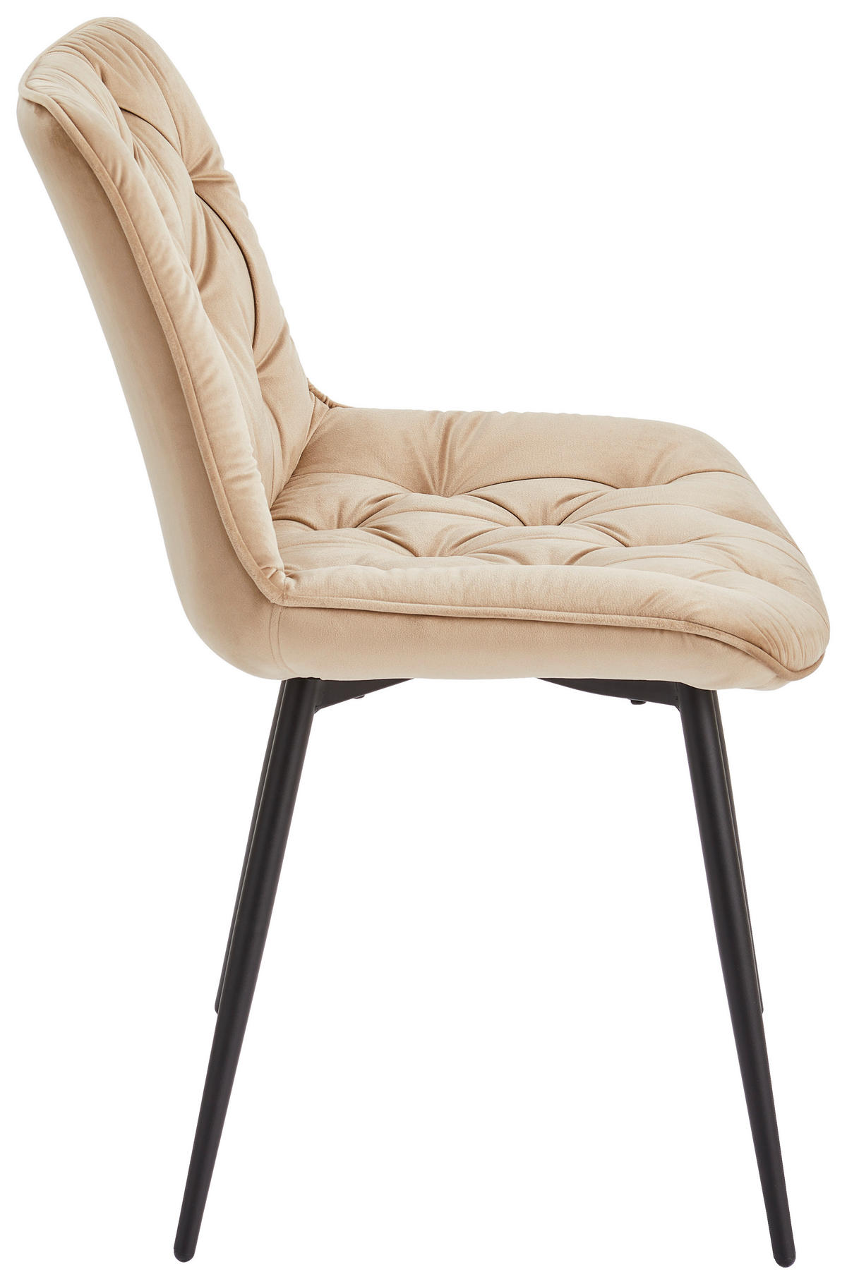 STUHL  in Eisen Samt Holz, Metall, Textil  - Taupe/Schwarz, MODERN, Holz/Textil (52/85/59cm) - Livetastic