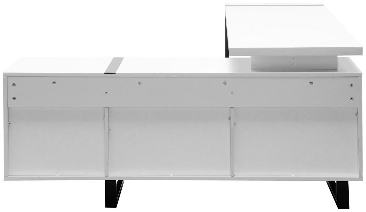 SAROKÍRÓASZTAL  - fekete/fehér, Modern, faalapú anyag/fém (160/160/76cm) - Livetastic