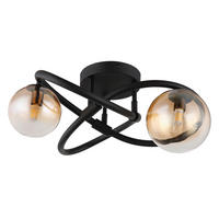 LED-DECKENLEUCHTE 3,5 W  41/20 cm    - Klar/Schwarz, Design, Glas/Metall (41/20cm) - Globo