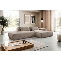 ROHOVÁ SEDAČKA, plast, textil, kompozitní dřevo, šedohnědá - černá/šedohnědá, Konvenční, kompozitní dřevo/textil (294/165cm) - Livetastic