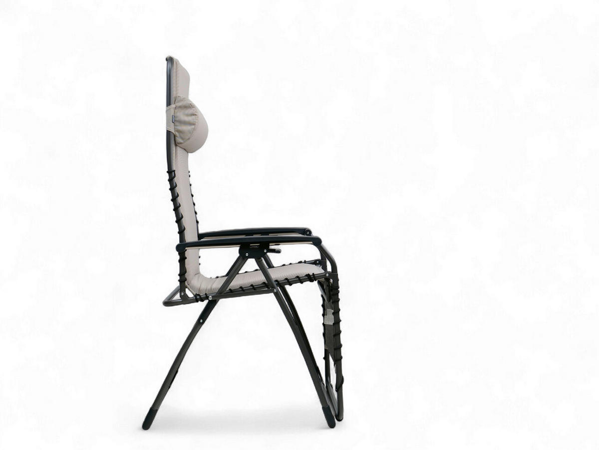 GARTEN-RELAXSESSEL 70/130/67 cm  - Anthrazit/Beige, Basics, Textil/Metall (70/130/67cm)