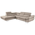 ECKSOFA Beige Webstoff  - Beige, Design, Textil/Metall (235/280cm) - Hom`in