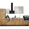KÜCHENLEERBLOCK 340 cm in Graphitfarben, Eichefarben, Hellgrau - Eichefarben/Hellgrau, Design, Holzwerkstoff/Metall (340cm) - Xora