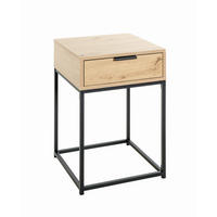 NACHTSCHRANK 40/60/40 cm  - Eichefarben/Schwarz, MODERN, Holzwerkstoff/Metall (40/60/40cm)