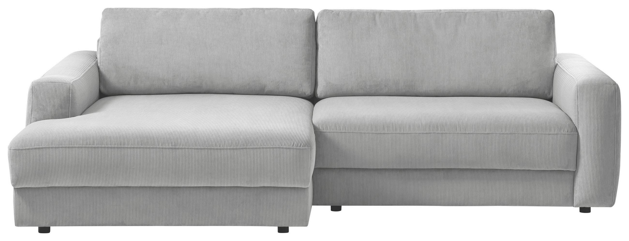 ECKSOFA Grau Cord  - Schwarz/Grau, MODERN, Textil (176/250cm) - MID.YOU