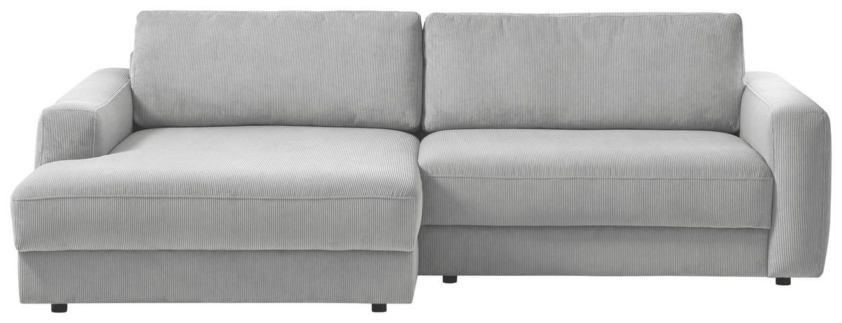 ECKSOFA in Cord Grau  - Schwarz/Grau, Modern, Textil (176/250cm) - Trendmanufaktur