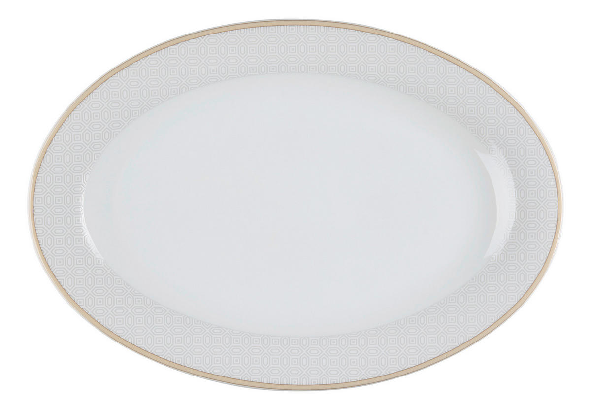 PLATTE - Beige/Weiß, KONVENTIONELL, Keramik (32/21/3cm) - Ritzenhoff Breker
