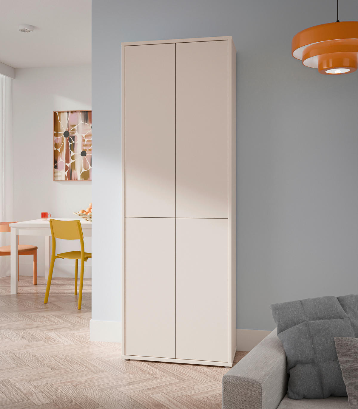 ARHIVSKA OMARA  peščene barve  - peščene barve, Moderno, leseni material (74,5/214,3/34,9cm) - Carryhome