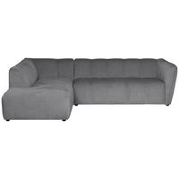 ECKSOFA LIVOLI in Chenille Hellgrau  218/260 cm  - Hellgrau/Schwarz, Design, Textil (218/260cm) - MID.YOU
