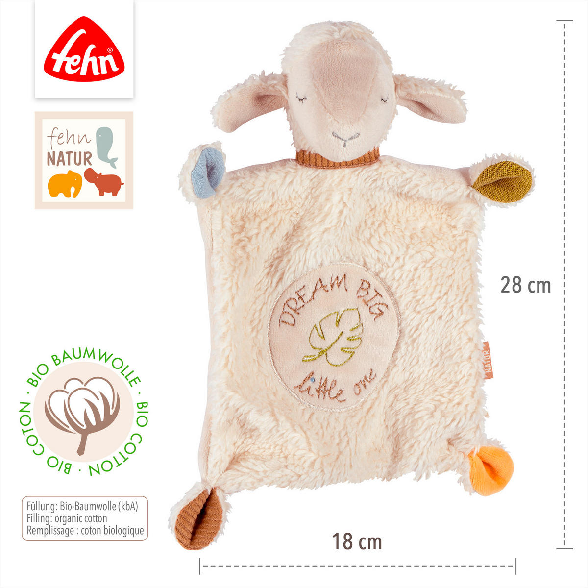 SCHMUSETUCH - Creme, Basics, Textil (27,5/22/8,5cm) - Fehn