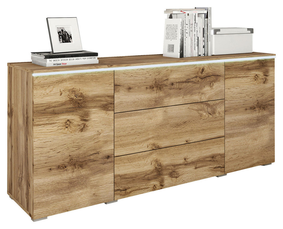 SIDEBOARD 150/67,9/39,5 cm  in Eiche Wotan  - Eiche Wotan/Grau, Lifestyle, Holzwerkstoff/Kunststoff (150/67,9/39,5cm) - P & B
