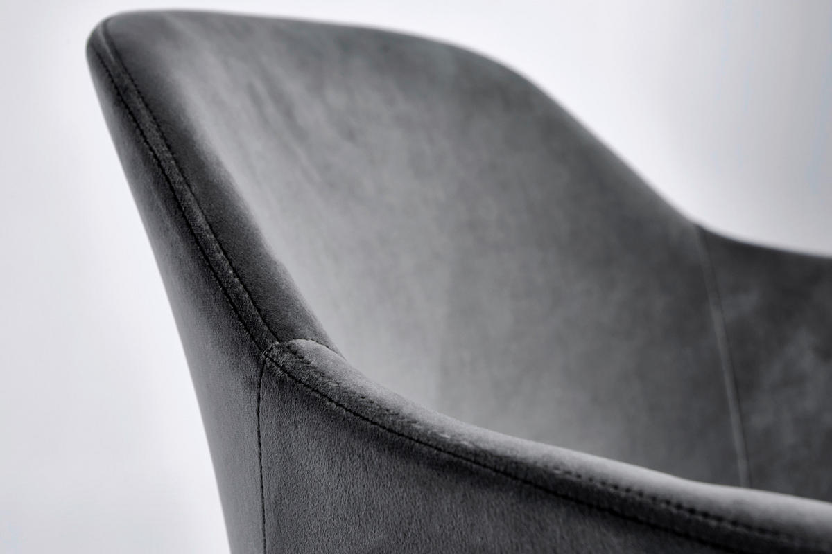 DREHSTUHL  in Samt Grau, Goldfarben  - Goldfarben/Grau, Modern, Kunststoff/Textil (56,5/59/78-87cm) - Livetastic