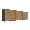 SIDEBOARD Mailand Set 4  in 237/73/33 cm  - Anthrazit/Schwarz, MODERN, Holzwerkstoff/Kunststoff (237/73/33cm) - MID.YOU