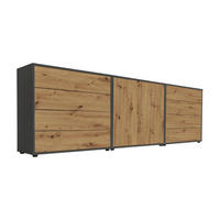 SIDEBOARD Mailand Set 4  in 237/73/33 cm  - Anthrazit/Schwarz, MODERN, Holzwerkstoff/Kunststoff (237/73/33cm) - MID.YOU