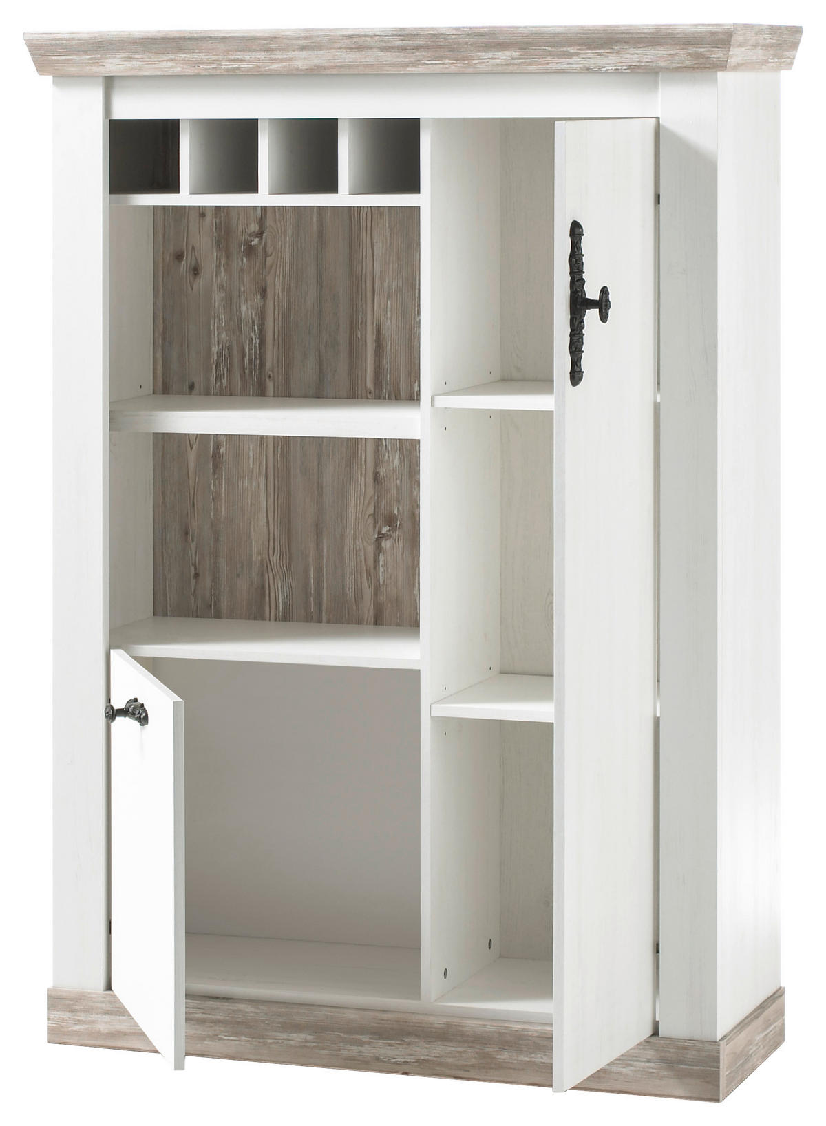 HIGHBOARD  in 105/146/37 cm  - Hellbraun/Schwarz, Design, Holzwerkstoff/Metall (105/146/37cm) - MID.YOU