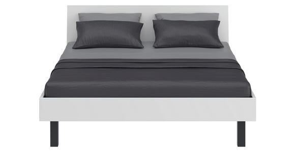 BETT 160/200 cm  in Weiß  - Schwarz/Weiß, Design, Holzwerkstoff/Metall (160/200cm) - Xora