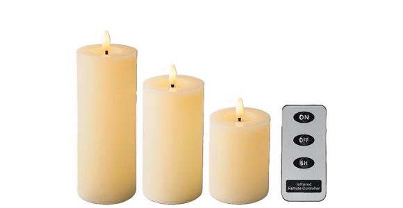 LED-KERZE - Creme, Basics, Kunststoff/Paraffin - Ambia Home