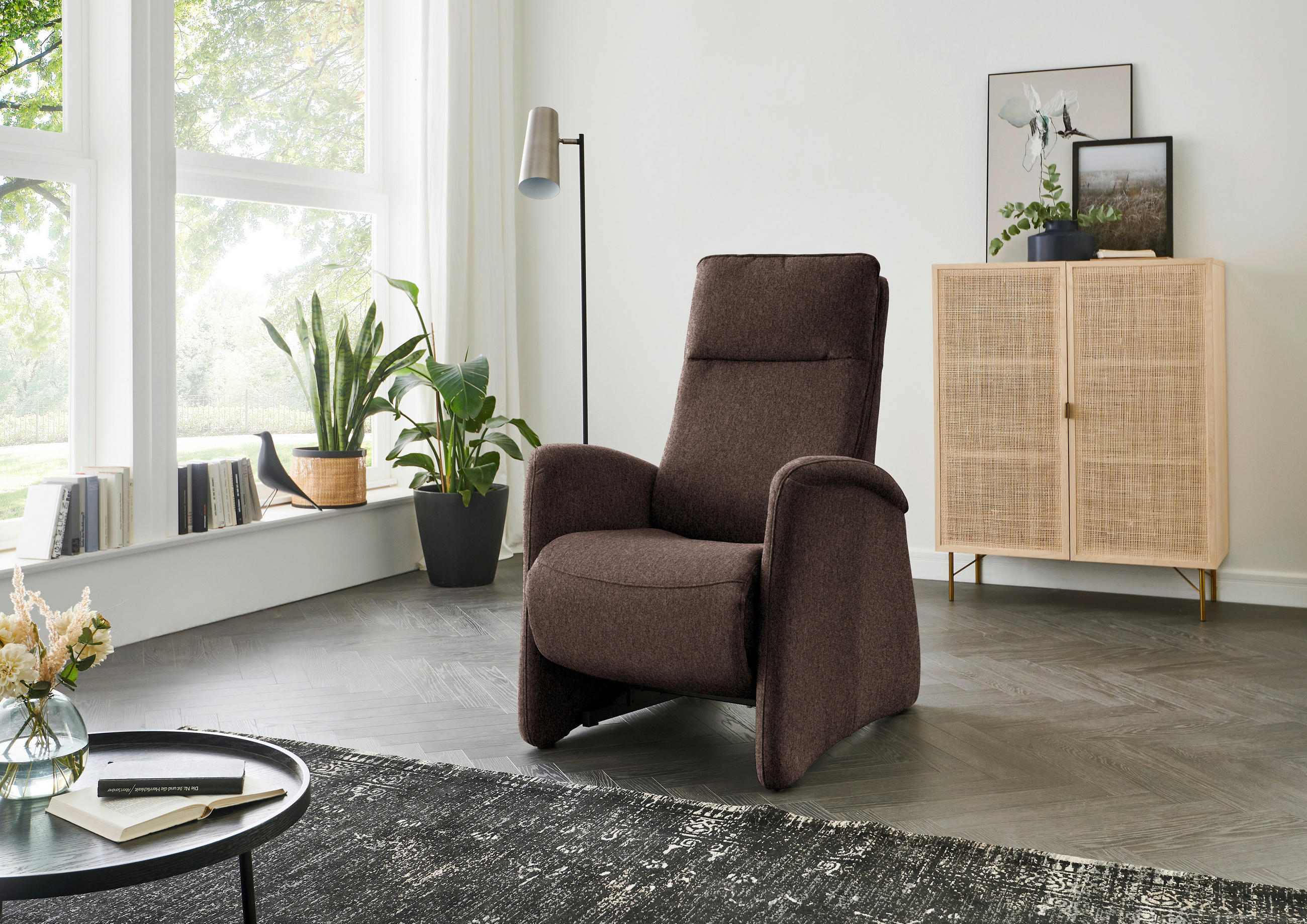 FERNSEHSESSEL in Chenille Dunkelbraun  - Dunkelbraun, Konventionell, Textil (79/114/87-176cm) - Valdera