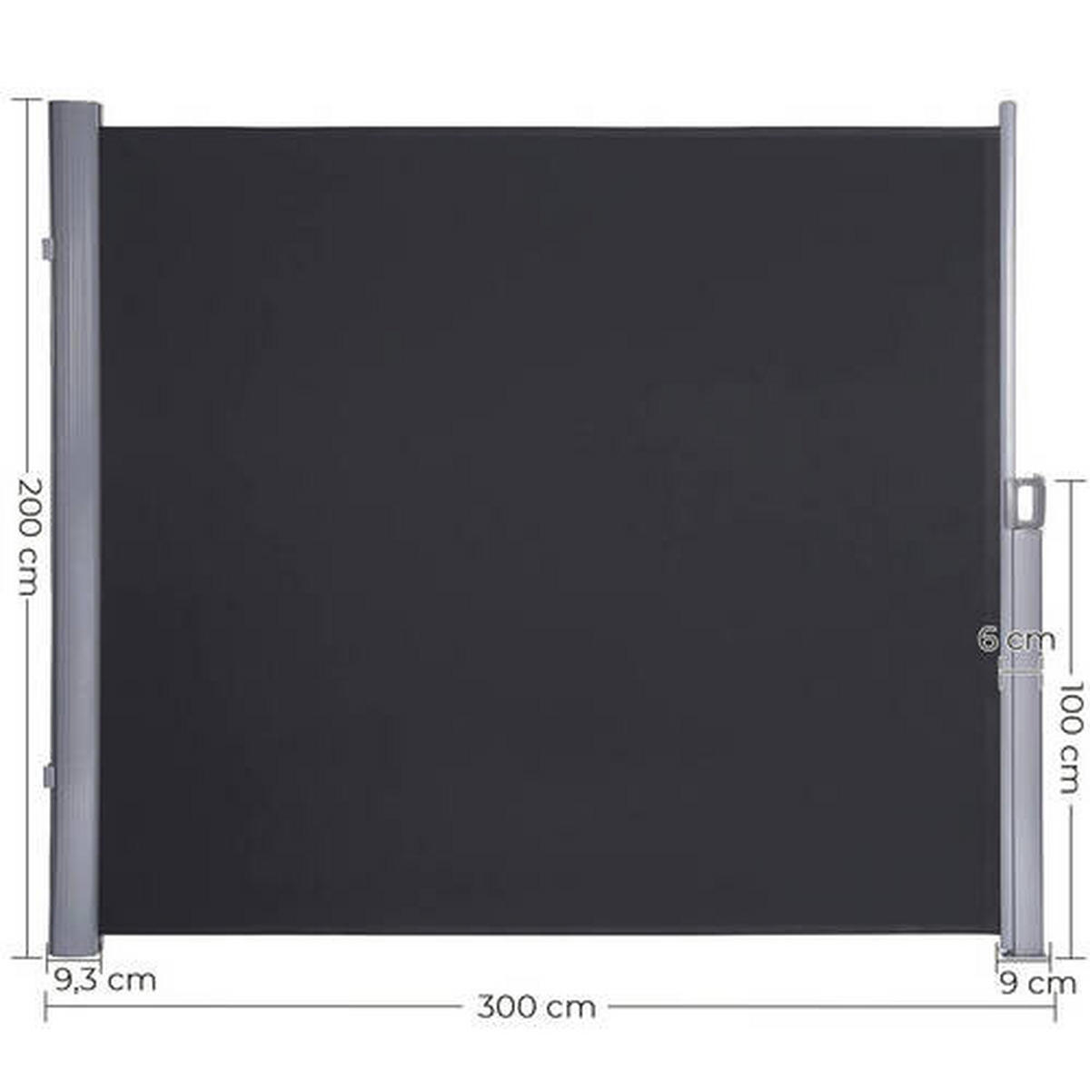 MARKÝZA  - šedá/tmavě šedá, Basics, kov/textil (300/200cm) - Modante