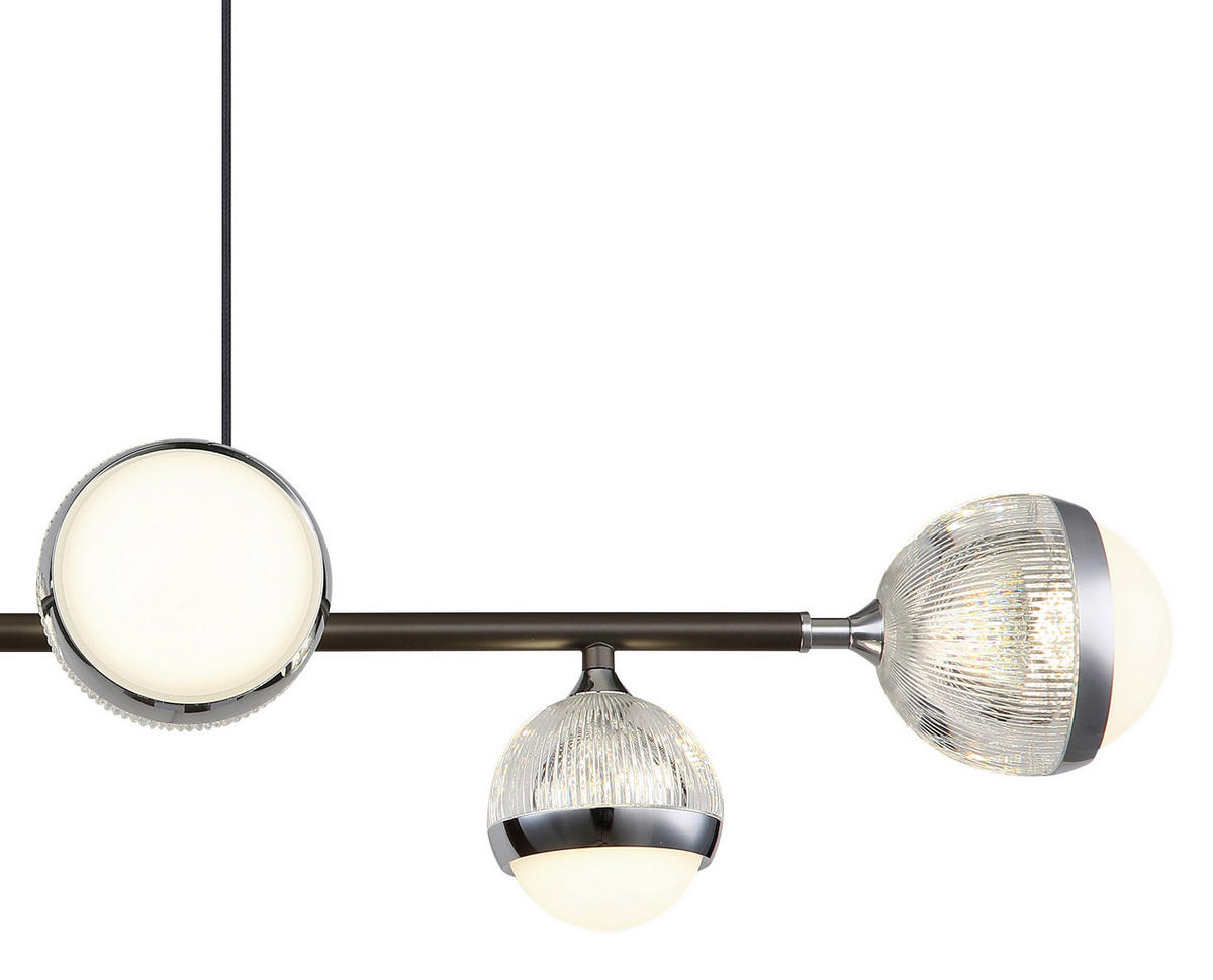 LED-HÄNGELEUCHTE  91/28 cm   - Klar/Chromfarben, Konventionell, Kunststoff/Metall (91/28cm) - Globo