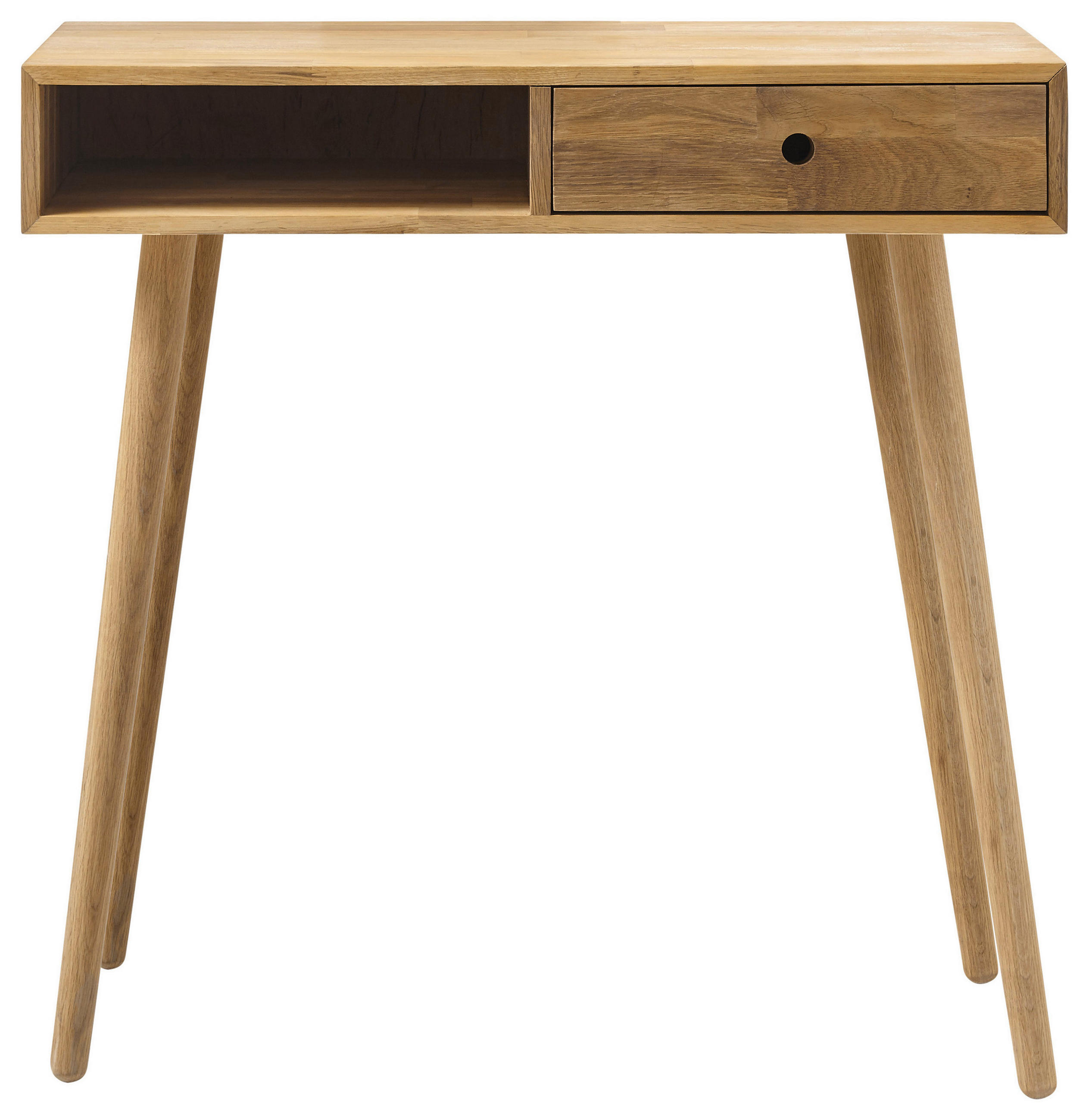 KONSOLENTISCH Eiche massiv Eichefarben - Eichefarben, Natur, Holz (80/80/35cm)