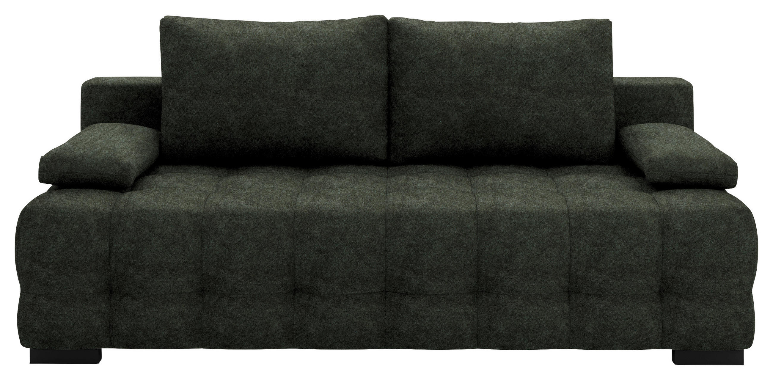 SCHLAFSOFA in Velours Dunkelgrün  - Dunkelgrün/Schwarz, KONVENTIONELL, Kunststoff/Textil (209/96/100cm) - Stylife