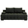 SCHLAFSOFA in Velours Dunkelgrün  - Dunkelgrün/Schwarz, KONVENTIONELL, Kunststoff/Textil (209/96/100cm) - Stylife
