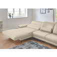 ECKSOFA  in Echtleder Creme  193/328 cm  - Creme/Schwarz, Design, Leder/Metall (193/328cm) - Dieter Knoll