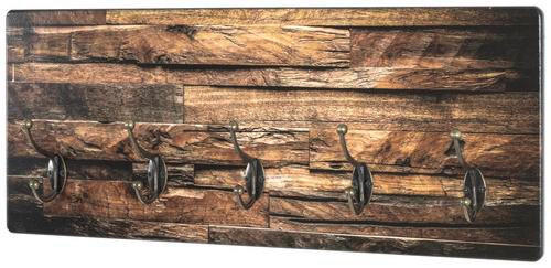 LIŠTA S HÁČKY - černá/přírodní barvy, Natur, kompozitní dřevo (60/25/8cm)