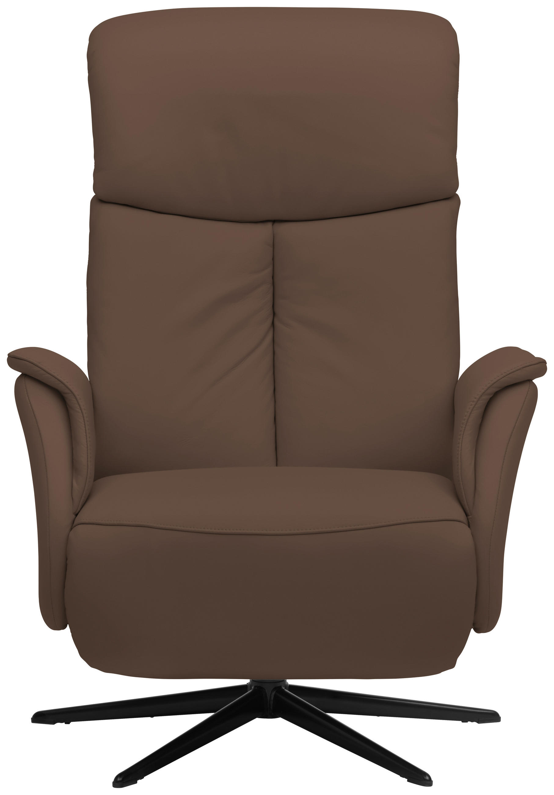 RELAXSESSEL in Leder Braun  - Schwarz/Braun, Design, Leder/Metall (78/106/88cm) - Welnova