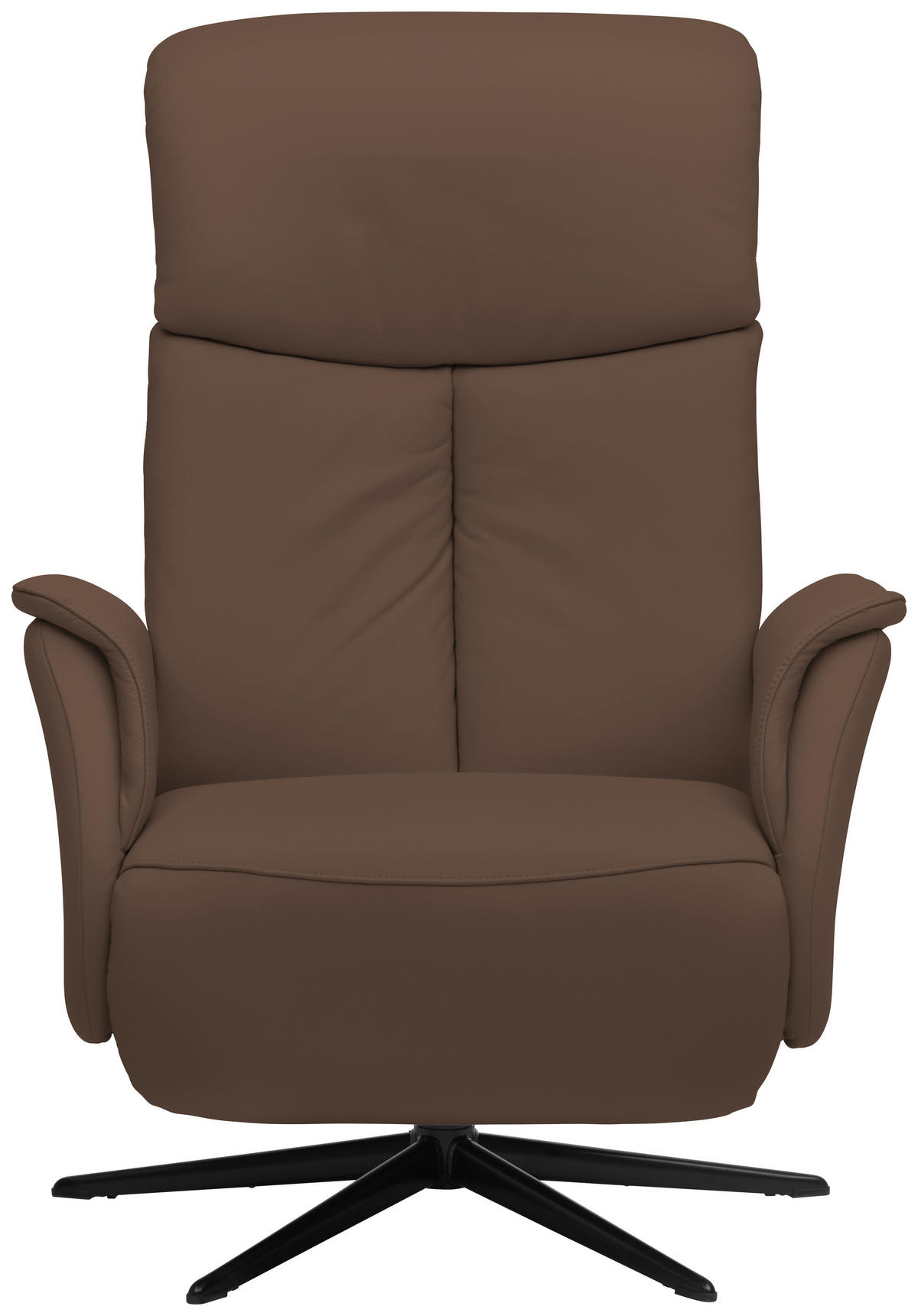 RELAXSESSEL in Leder Braun  - Schwarz/Braun, Design, Leder/Metall (78/106/88cm) - Welnova