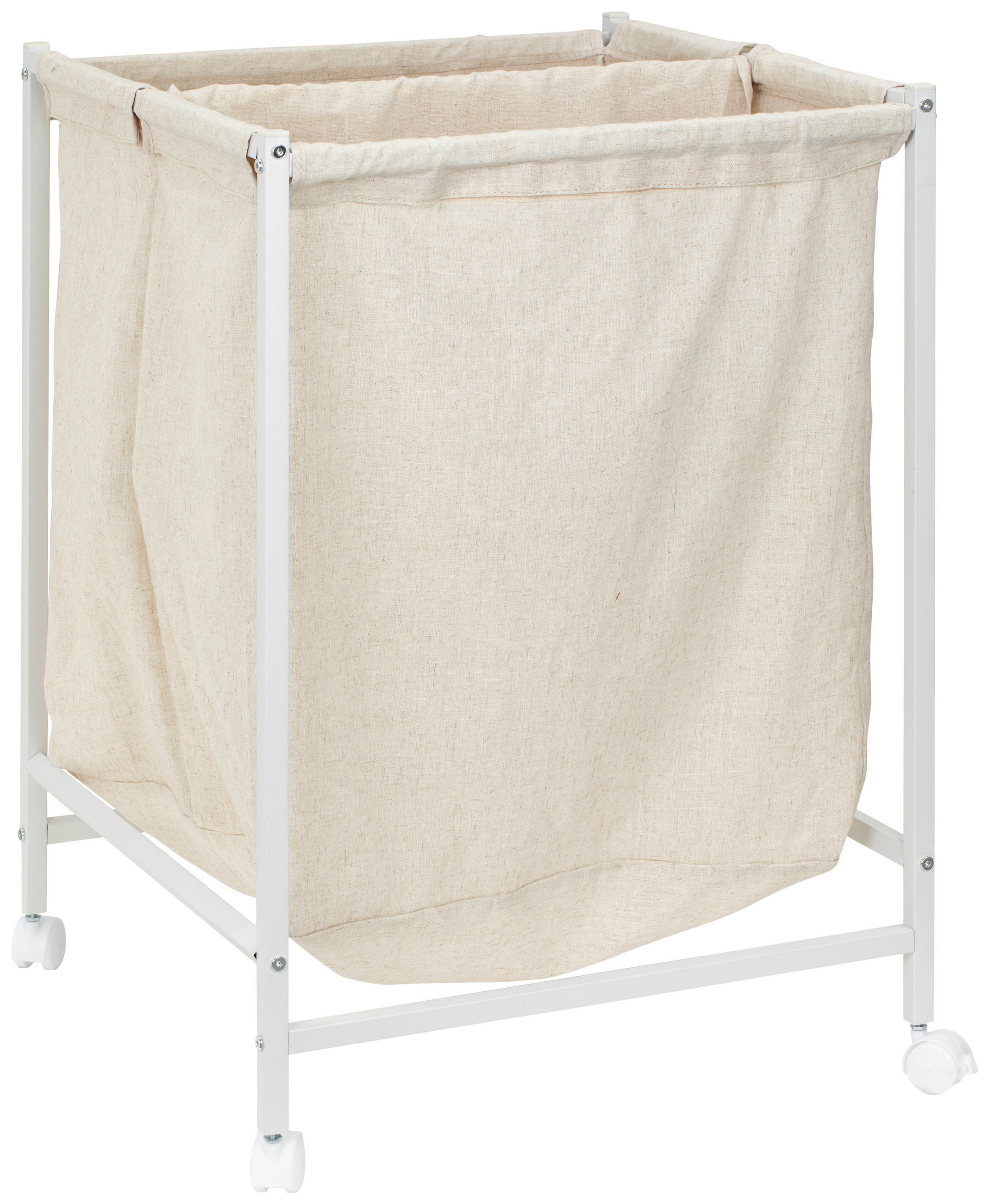 WÄSCHEKORB - Weiß, MODERN, Textil/Metall (55/80/28cm) - PBJ