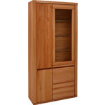 VITRINE  in massiv Eiche Kernbuche - Kernbuche/Grau, KONVENTIONELL, Glas/Holz (98/204/38cm) - Voleo