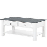 COUCHTISCH Ines Kiefer 110/45/60 cm rechteckig Grau, Weiß  - Bronzefarben/Weiß, Design, Holz/Metall (110/45/60cm) - MID.YOU