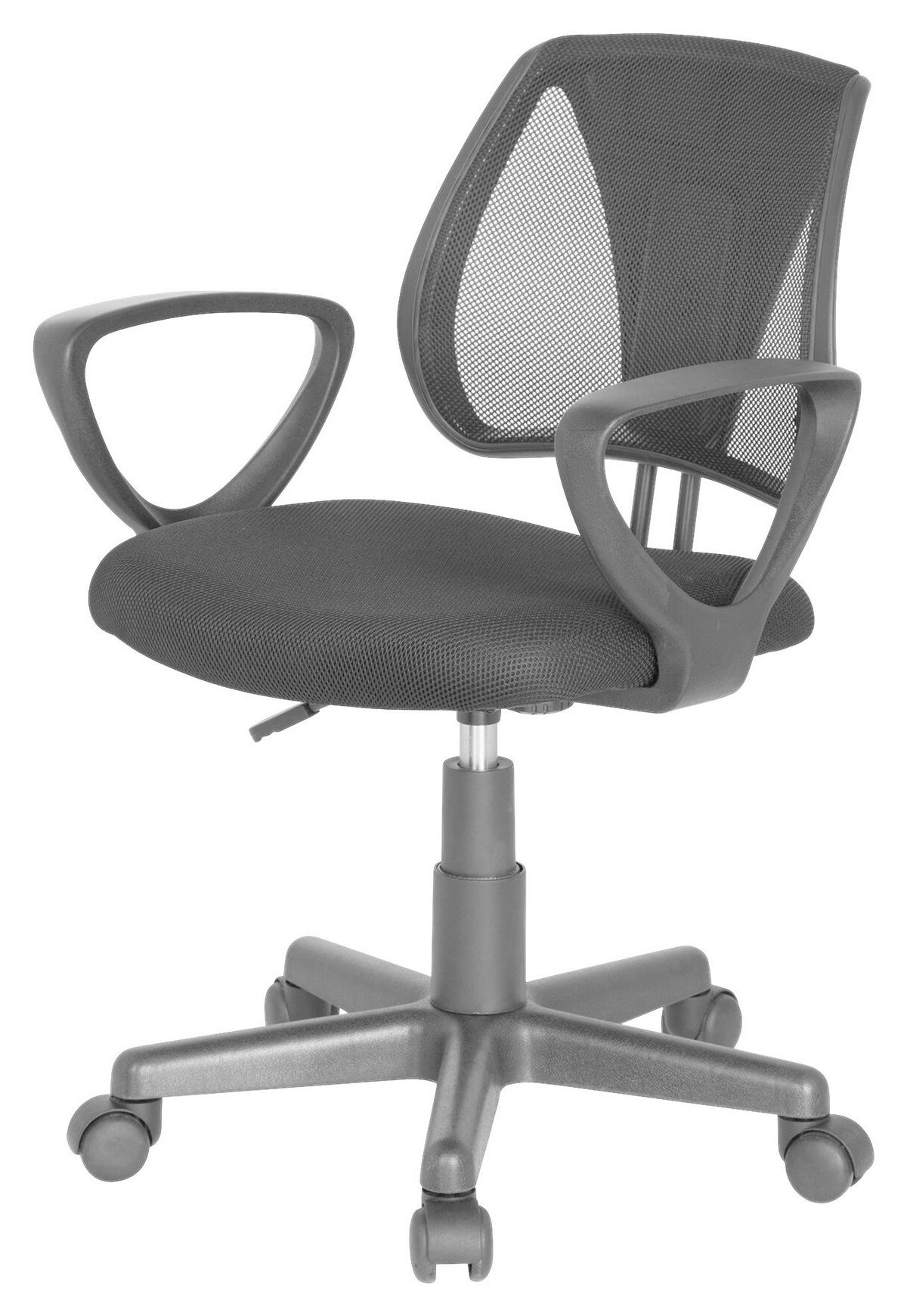 OTOČNÁ ŽIDLE PRO MLÁDEŽ, černá - černá, Basics, plast (58/75-92/45cm) - MID.YOU