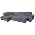 ECKSOFA in Cord Grau  - Schwarz/Grau, Design, Textil/Metall (242/313cm) - Xora