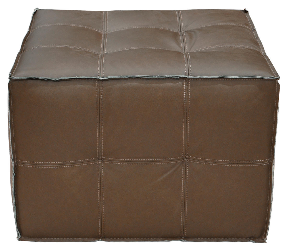 HOCKER Holz, Leder Dunkelbraun  - Dunkelbraun/Schwarz, Lifestyle, Leder/Holz (65/44/65cm) - Landscape