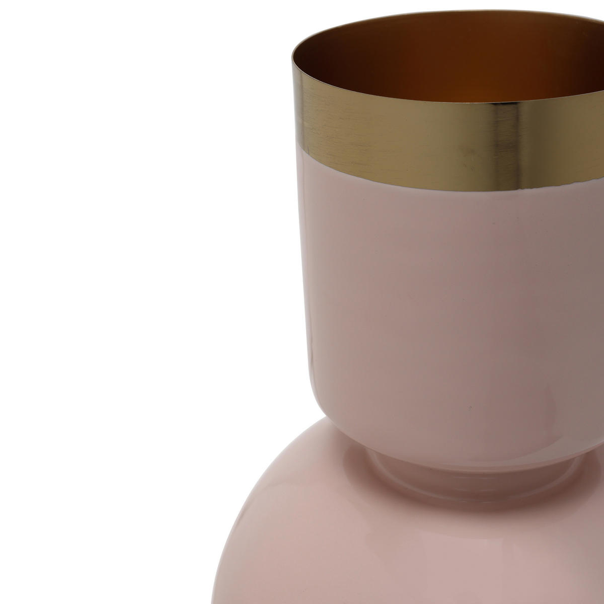 VASE 27 cm  - Hellrosa/Goldfarben, Trend, Metall (18/27cm) - Kayoom