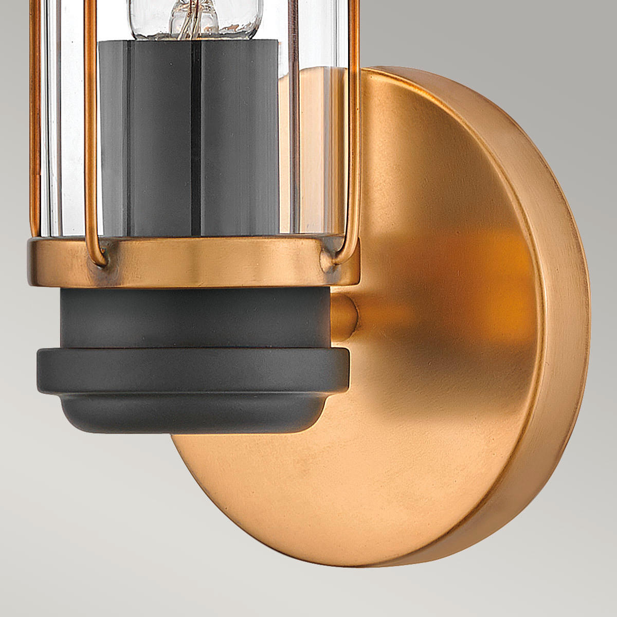BADEZIMMER-WANDLEUCHTE - Messingfarben/Schwarz, Konventionell, Glas/Metall (35,1/12,2/12,8cm) - Elstead Lighting