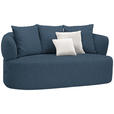 2-SITZER-SOFA in Plüsch Dunkelblau - Creme/Schwarz, MODERN, Kunststoff/Textil (177/86/105cm) - Hom`in