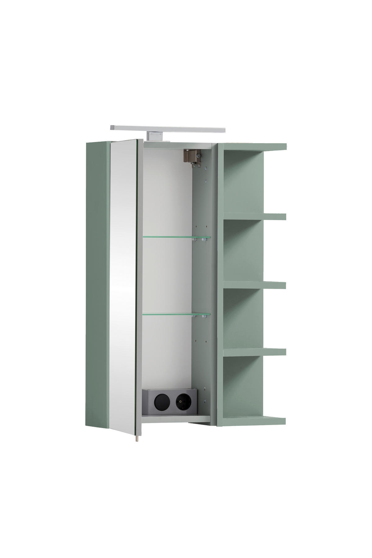 SPIEGELSCHRANK 49,7/74,8/16 cm  - Transparent/Silberfarben, Natur, Glas/Holzwerkstoff (49,7/74,8/16cm) - Stylife