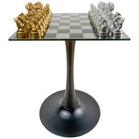 KISASZTAL fém, műanyag, Üveg 60/60/71 cm  - fekete, Trend, műanyag/Üveg (60/60/71cm) - Ambia Home