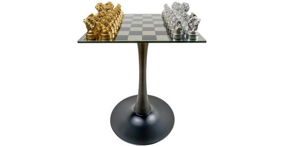 BEISTELLTISCH in Metall, Kunststoff, Glas 60/60/71 cm  - Schwarz, Trend, Glas/Kunststoff (60/60/71cm) - Ambia Home